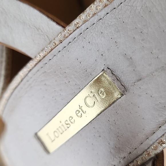 Louise et Cie Ankle Strap Gold Leather Wedge Sandals Size 11 - Picture 5 of 11